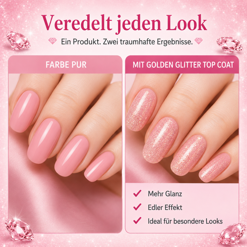 Golden UV Nail Polish Set – Coffret Vernis UV 20 pièces avec Golden Glitter Top Coat